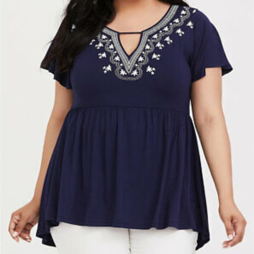 Torrid - Dark Blue Peplum Top (2x)